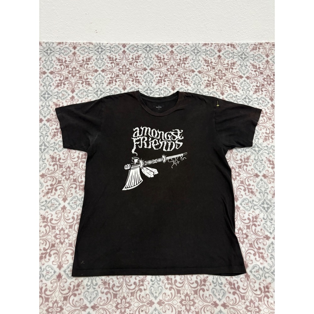 Amongst Friends Mens Black Tomahawk Graphic T-Shirt Streetwear Size M
